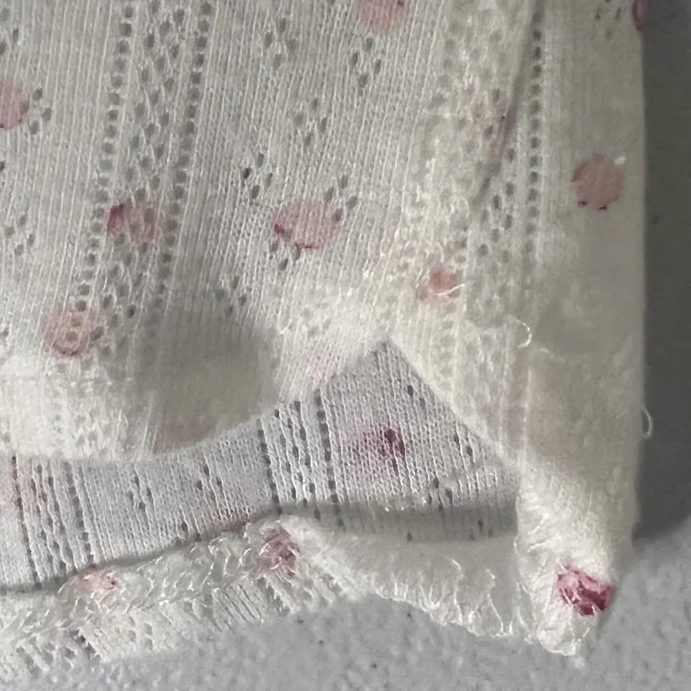 Nanette Lepore Pajama‎ Set Cami Top Shorts Lingerie Sleepwear White Pink Dot L
